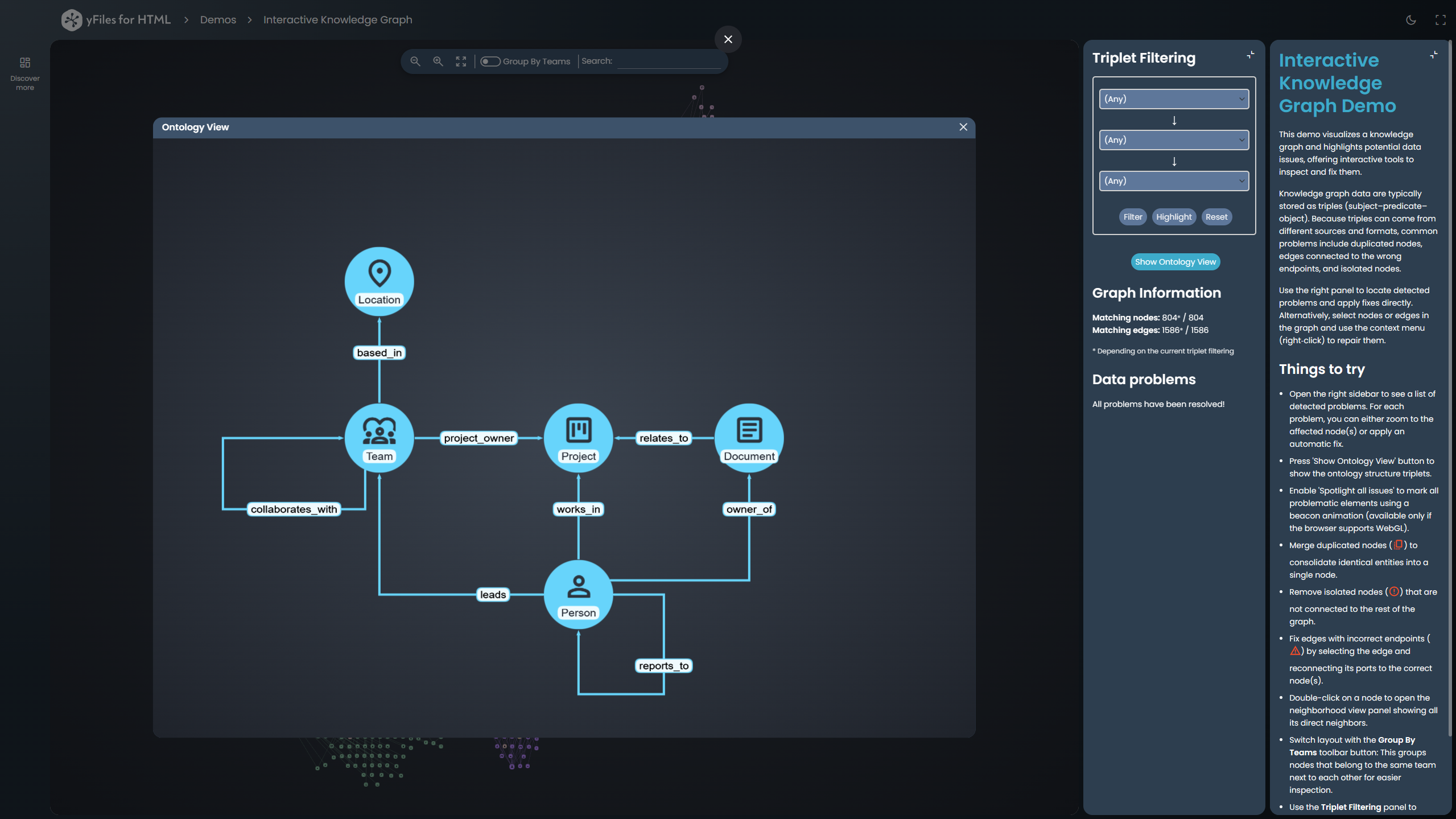 Knowledge Graph Demo with Ontology View