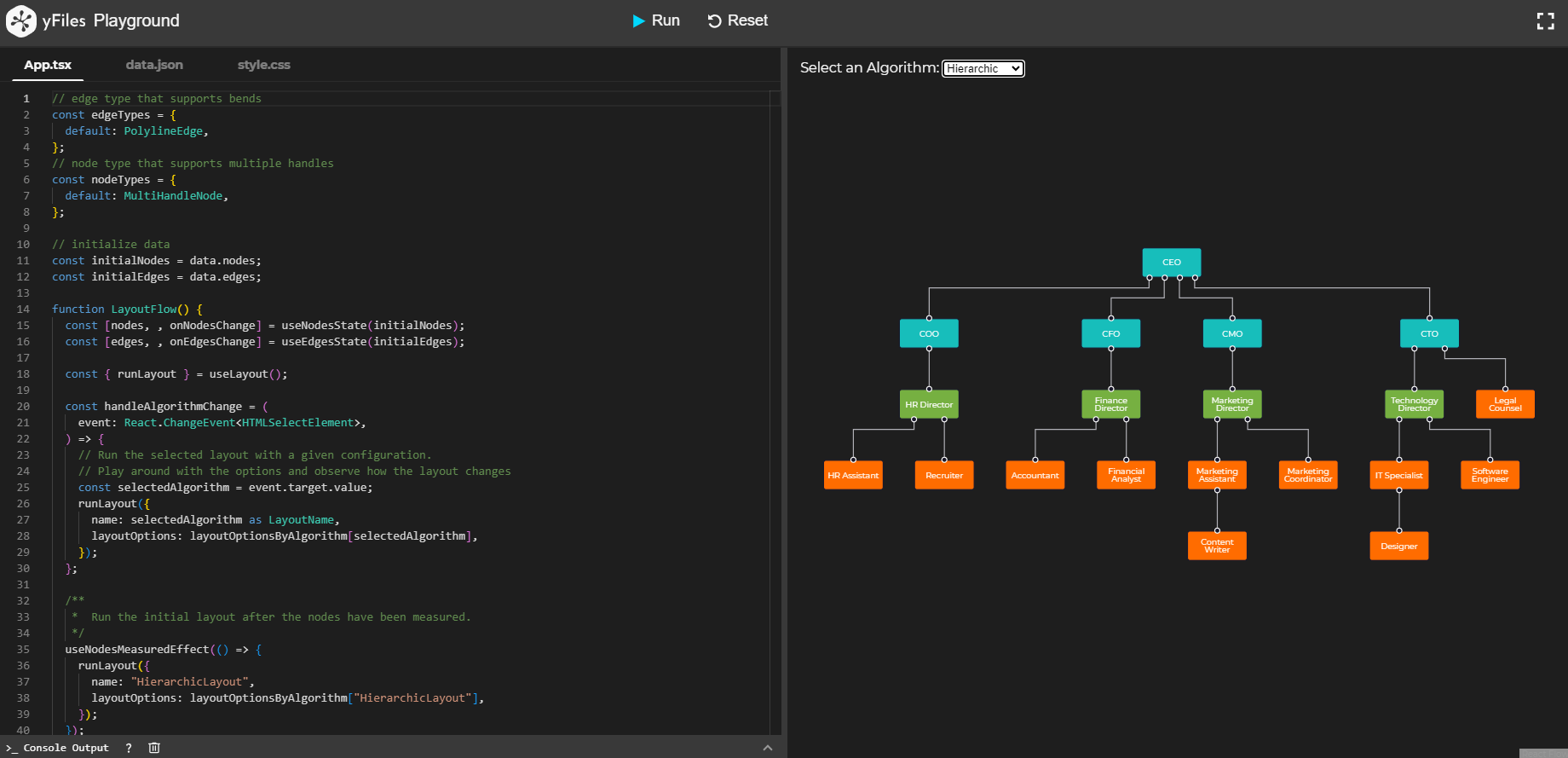 yFiles Layout Algorithms for React Flow - yFiles for HTML
