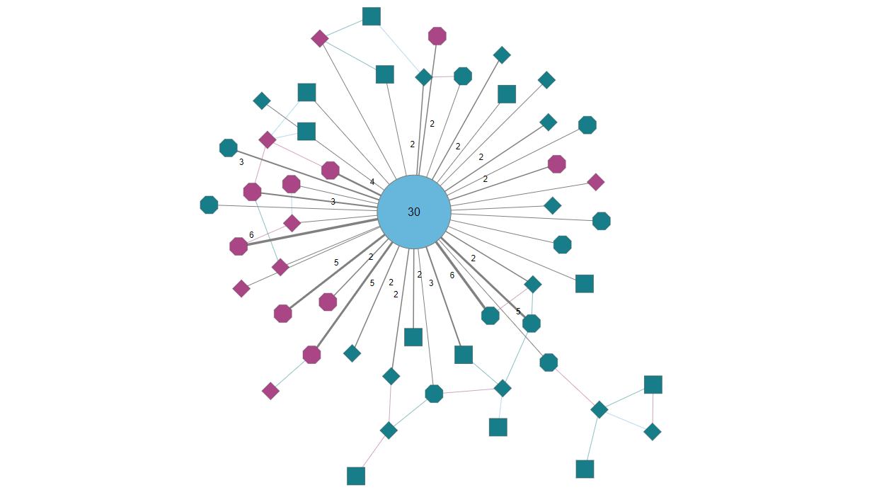 The interactive Aggregation Demo illustrates graph analysis by aggregating nodes, making it easier to focus on specific areas of complex supply chain networks.