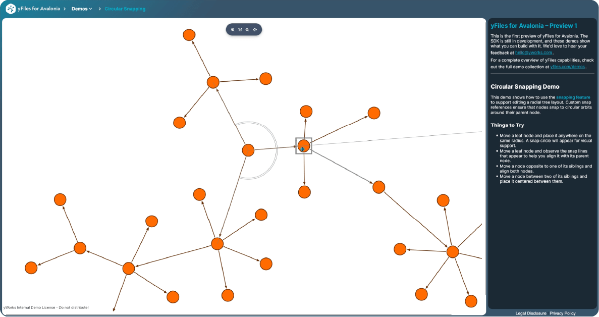 yFiles for Avalonia preview demo screenshot