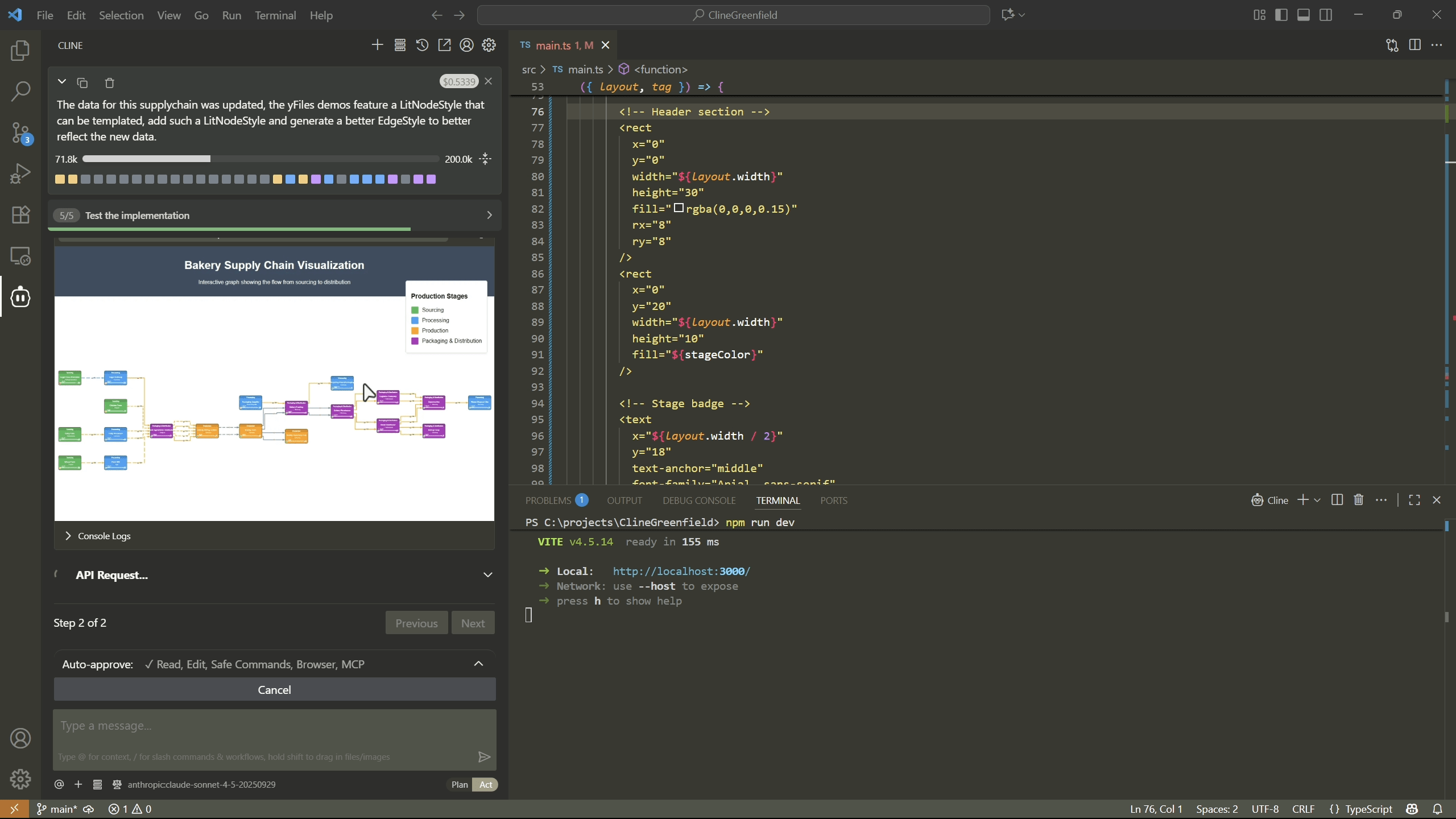 Agent Prompt in VS Code: Template LitNodeStyle and Improve EdgeStyle